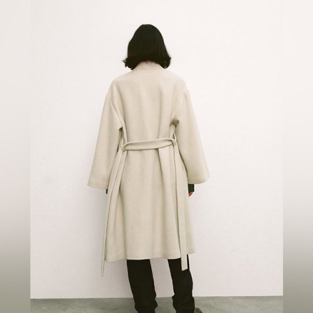 ZARA MINIMALIST COAT WITH MANTECO WOOL ZW COLLECTION - Picture 15 of 15